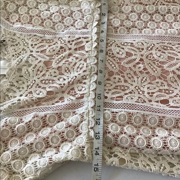 BCBGMaxAzria Crochet Bohemian Off-White With Orange Lining Style Maxi Dress Sz 6 - Picture 8 of 15